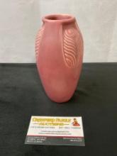 1928 early 20th Century ROOKWOOD MATTE ROSE PEACOCK VASE