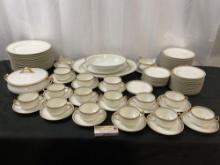Albany Greek Key Schleiger 107 Haviland China, 80 total pieces