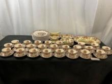 Vintage Johnson Bros His Majesty Turkey & Royal Staffordshire Tonquin Patterned China, approx 66 pcs