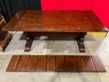 Vintage wedge & trestle table industrial/ rustic design - good condition