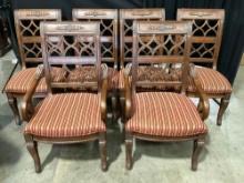 6x Vintage Drexel heritages dining chairs w/ victorian / baroque inspired carving - good quality
