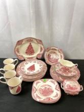 27 pc Johnson Bros. Great Britain Castle pattern china service for four, missing one small plate