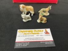 Rare Mid Century 1957 WADE of England Whimsies Set #7 in Original Packaging, 4 Pedigree Dogs,