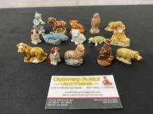 15 WADE Porcelain Whimsies various sets, incl. Lion, Seal, Whale