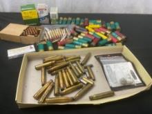 Assorted Ammunition, mostly shotgun shells, 12 & 20 & .410 gauge, 2x .22 caliber boxes, asst rifle