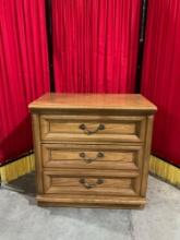 Vintage Dixie Oak Dresser w/ 3 Drawers, Original Brass Pulls & Nice Dovetailing. See pics.