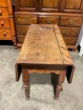 Antique Wooden Drop Leaf Table. See pics.