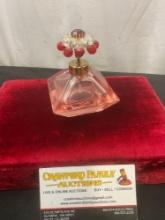 Beautiful Vintage Red Top Atomizer Perfume Bottle L.W Rice & Co