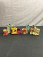 Collection of 4 Vintage Shawnee Doe/ Fawn Planters - See pics