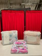 3 pcs Children's Bagged Bedclothes Sets. 1 Quilt Set w/ Sloths. 1 Quilt Set w/ Llamas. See pics.