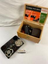 Vintage RONSON Roto-Shine Magnetic Shoe Shine Kit in Wooden Case. See pics.