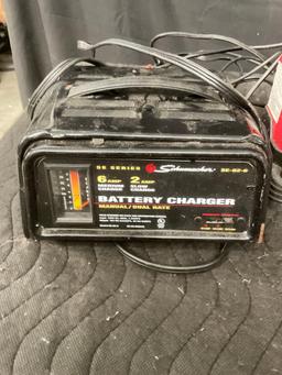 Set of 3 Battery Chargers Husky, Cat, & Schumacher & Groits Garage Battery Manager - See pics