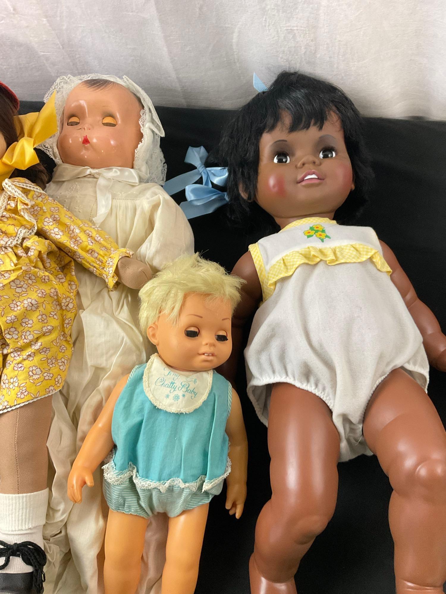 Set of 4 Vintage Dolls, Ideal Kissy Doll, Baby Crissy, Tiny Chatty Baby