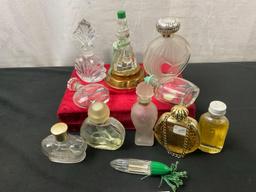 Collection of vintage Perfume Bottles, Nina, Forever by Elizabeth Taylor, Shalimar by Guerlain &m...