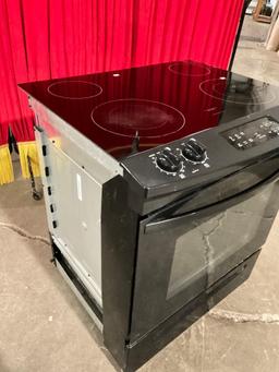 Sears Black Range Slide Drop Electric Oven/ Stovetop - Back Glass is Damaged - Still functional