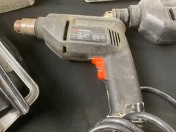 Trio of Black & Decker Power Tools, 7-1/4in Circular Saw, Pair of 3/8 inch Drills, Blockbuster VSR