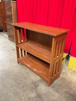 Vintage Wooden Mission Style Bookcase w/ 2 Shelves. Measures 35" x 32" See pics.