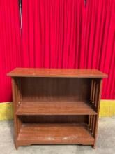 Vintage Wooden Mission Style Bookcase w/ 2 Shelves. Measures 35" x 32" See pics.