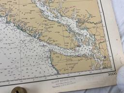Vintage 1958 Canada BC, Juan De Fuca Strait to Dixon Entrance Offshore Map