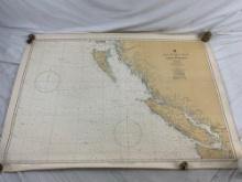 Vintage 1958 Canada BC, Juan De Fuca Strait to Dixon Entrance Offshore Map