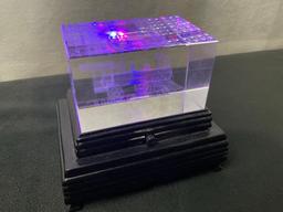 Laser Etched Crystal Prism w/ Light, Cobalt Blue Glass Train Set, Hofbauer Casey Jones Locomotive