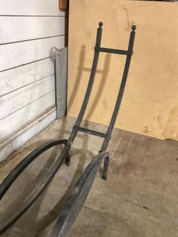 Large metal curved firewood rack - no top - See pics