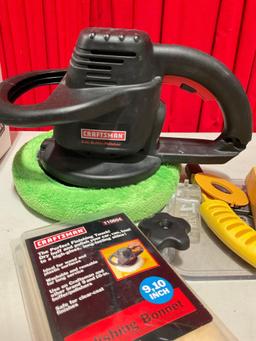 Black & Decker Electric Belt Sander w/ New 80 Grit Sheets & Craftsman Electric Buffer - Needs Cord