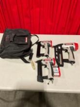 Trio of 3 Craftsman Nailers/ Staplers incl. Brad Nailer, Finishing Nailer, & Crown Stapler - Oill...