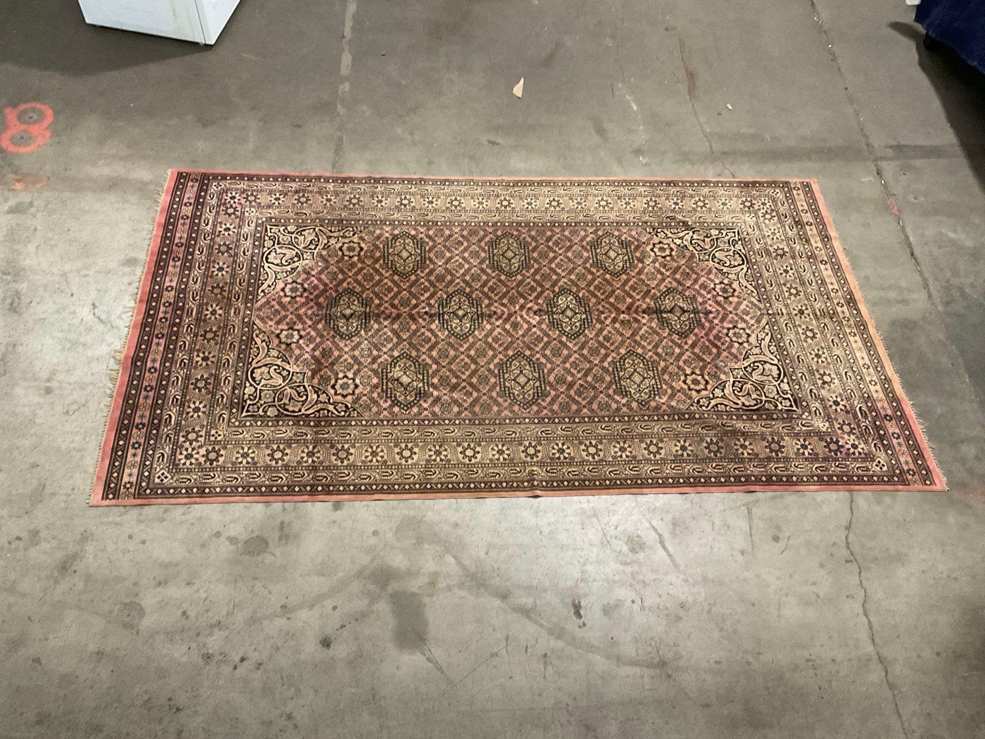 Hand Knotted Pale Red Persian Rug w/ Floral Patterns, 9.5 x 5 foot