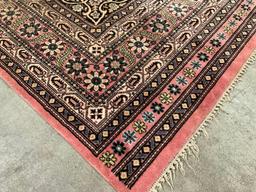 Hand Knotted Pale Red Persian Rug w/ Floral Patterns, 9.5 x 5 foot