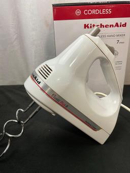 Kitchenaid KHM8732WH Cordless Hand Mixer & Classic Plus 5 Hand Mixer #KHM5TBWH2