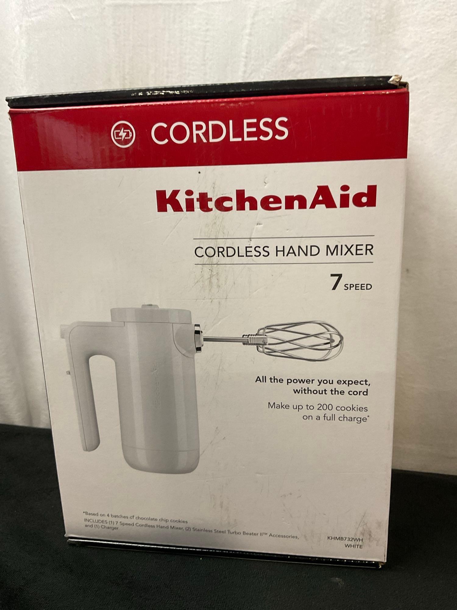 Kitchenaid KHM8732WH Cordless Hand Mixer & Classic Plus 5 Hand Mixer #KHM5TBWH2