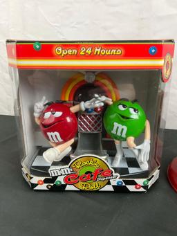 NIB M&M Rock n Roll Cafe Dispenser & Carousel Vintage Bubblegum Machine - See pics