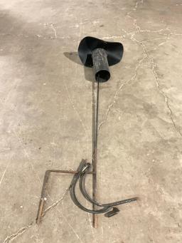 Large Metal Yard Art with Hanging Hooks & Ground Stake - Fair to Good Condition - See pics