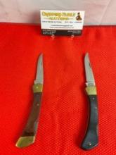 2 pcs Vintage Craftsman Steel Folding Pocket Knives, Models Lockback 95075 & 95232. See pics.