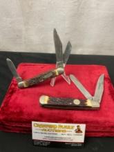 Pair of Vintage Remington Folding Knives, Double Blade R12, Triple Bladed Stockman