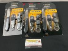 Trio of NIB Camillus Nimble Survival Knife Sets w/ Keychain, Whistle, Compass, & Firestarter