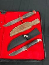 2x Fixed Blade Craftsman Knives w/ Sheathes - Blades are 4" & 5" long - See pics