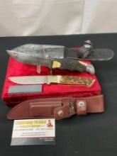 Vintage Fixed Blade Knives, Schrade-Walden 147 Hunters Companion & Schrade Heritage w/ Sheaths