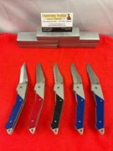 5 pcs Defender 3.25" Steel Folding Blade Pocket Knives Models 2828, 2829, 2831 & 2x 2832. NIB. See