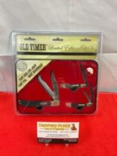 Schrade Cutlery Old Timer 2014 Limited Edition 3-Piece Knives in Tin Box Gift Set. NIB. See pics.