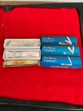 3x NIB Frost Cutlery Folding Pocket Knife w/ Bone Handles - 2 Knives have Dual Blades - See pics