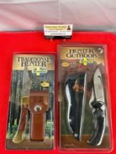 2 pcs Mossberg Stainless Steel Hunting Knives w/ Sheathes Models MO110 & M2RHUNTERGH. NIB. See pi...