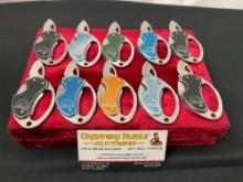 10x Buck Whittaker model 759, Keychain Knives w/ bottle opener, variety of colors