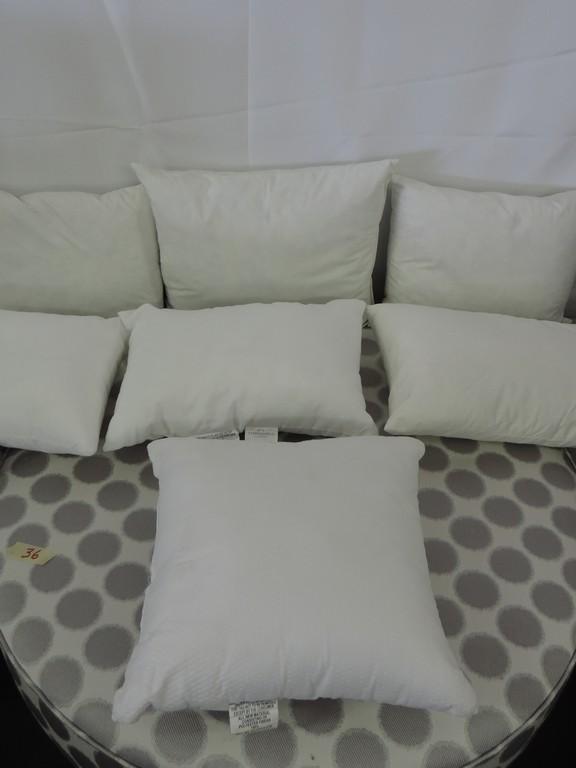 Lot of Seven Duck Feather Pillow Bases