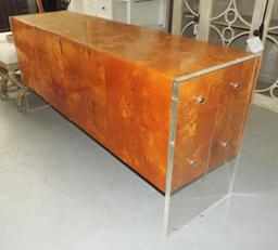 Wood and Acrylic Credenza (USED)