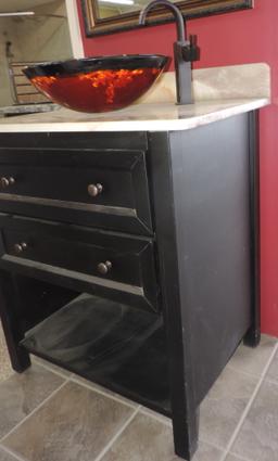 Contemporary Style Onyx Top Sink and Vanity