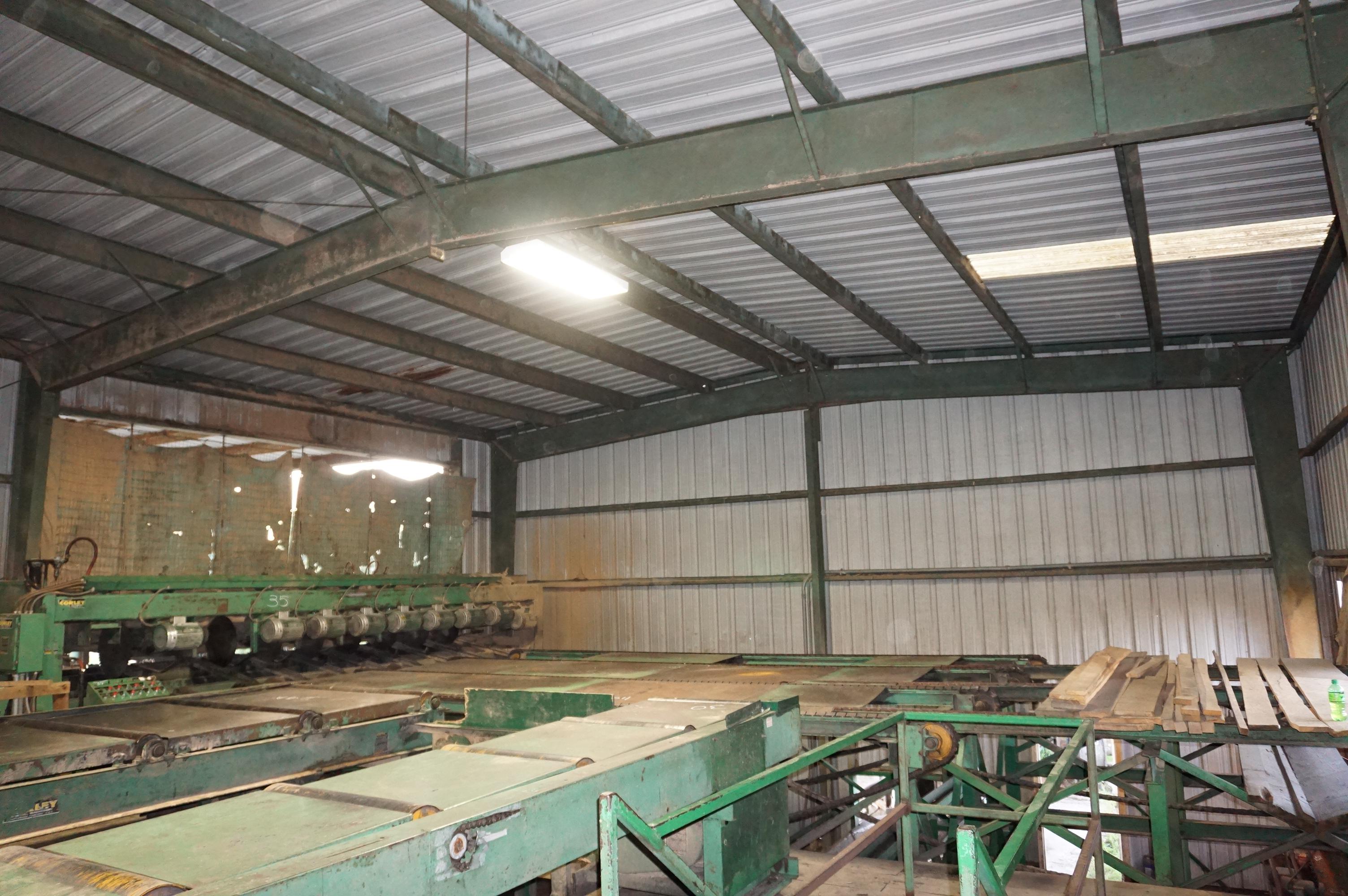 125' X 40' STEEL FRAME BLDG W/14' X 50' LEAN TO W/(2) 8' OVERHEAD DOORS