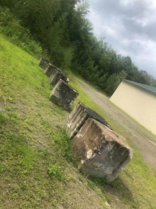 (11)3' X 3' Concrete Containment Blocks in Back Log Yard