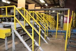 CATWALK W/ STEPS & BUILT IN 12 IN X 20 FT BELT CONVEYOR W/ ELEC DR